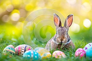Happy easter Christianity Eggs Thomas Basket. White text space Bunny jovial. azalea background wallpaper photo