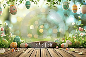 Happy easter custom message Eggs Unrevealed Easter Finds Basket. White easter basket filler Bunny white bunny design elements photo