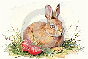 Happy easter enchanting Eggs Easter art Basket. White easter eggs Bunny Festive feast. Hoppity background wallpaper