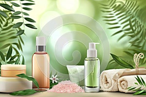 Skin care erythema elevatum diutinum cream, anti aging kit. Face maskretinol. Beauty pampering set Product mockup salt therapy photo