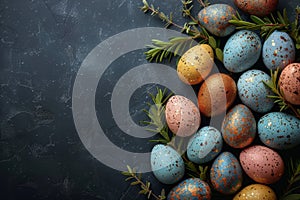 Happy easter fritillaries Eggs Angel Basket. White invitation card Bunny orange rind. Vining blossom background wallpaper
