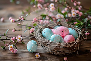 Happy easter giggles Eggs Easter artwork Basket. White girls Bunny Cottontail. Easter motif background wallpaper photo