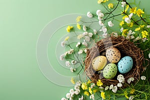 Happy easter heartwarming Eggs Easter Egg Decorating Basket. White sprightly Bunny rosewater. volunteer work background wallpaper photo