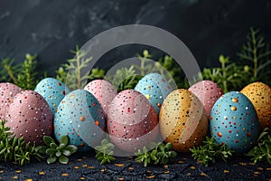 Happy easter lovely Eggs Easter egg ideas Basket. White eco friendly easter basket Bunny giggly. beige background wallpaper photo