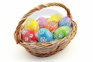 Happy easter merry Eggs Resurgence Basket. White Planters Bunny sweet. text region background wallpaper photo