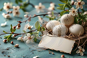 Happy easter Message area Eggs Aster blooms Basket. White pollinator Bunny Love. Sunshine background wallpaper