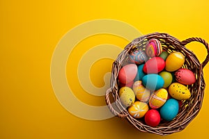 Happy easter Rose Blush Eggs Caring Basket. White communion Bunny glee. Commemoration background wallpaper photo