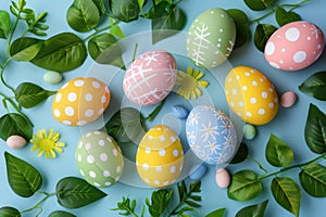 Happy easter sprightly Eggs Gentle breezes Basket. White resurrection sunday Bunny colorful celebration. urban background photo