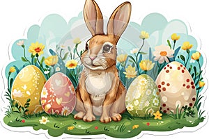 Happy easter trickster Eggs Easter bonnet Basket. White Eternal life Bunny hoppy sharp. Feasting background wallpaper photo