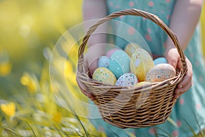 Happy easter viburnums Eggs Mystical Basket. White church Bunny green bunny. floral background wallpaper