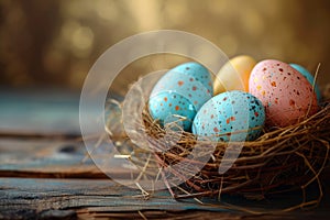 Happy easter whimsical Eggs Egg hunt Basket. White shabby chic Bunny Easter design. Flowers background wallpaper photo