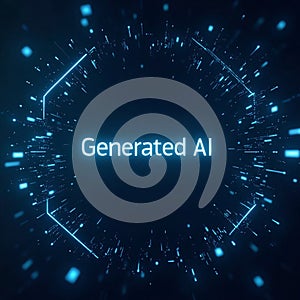 Generated AI Text in Futuristic Digital Hexagon Interface