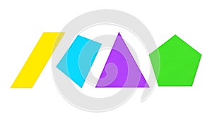 Colorful Geometric Shapes on White Background