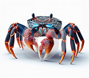 Image of isolated Sally-lightfoot Crab against pure white background, ideal for presentations photo