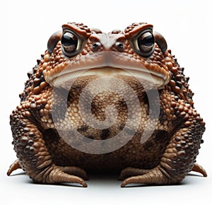Image of isolated toad against pure white background, ideal for presentations