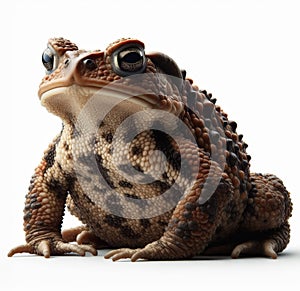 Image of isolated toad against pure white background, ideal for presentations