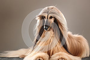 Portrait of a wonderful majestic afghan hound photo