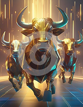 Golden bull run photo