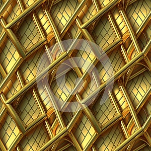 Gold wallpaper with square and rectangle seamless pattern