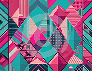 Vibrant Geometry: illustration featuring a colorful geometric backgroundI