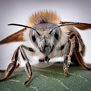 Bee on a white background. 3d rendering. Computer digital drawing..