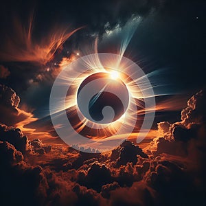 The moon covers the sun in a beautiful solar eclipse