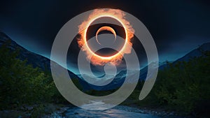 The moon covers the sun in a beautiful solar eclipse