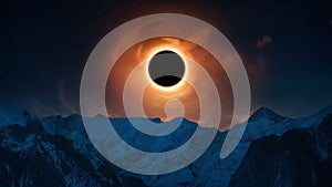 The moon covers the sun in a beautiful solar eclipse