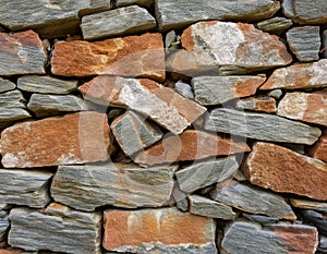 Decorative stone wall as background, close-up, horizontal photo photo