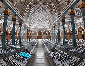 3D CG rendering of Inside the mosque. High resolution image.