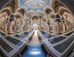 3D CG rendering of Inside the mosque. High resolution image.