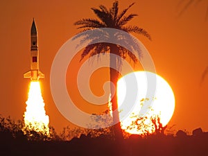 Sunset Rocket Launch