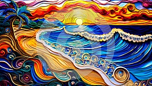 An artistic concept sketch for a 3D studio artwork of a landscape setting