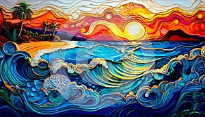 An artistic concept sketch for a 3D studio artwork of a landscape setting