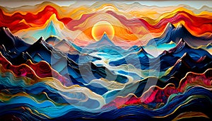 An artistic concept sketch for a 3D studio artwork of a landscape setting