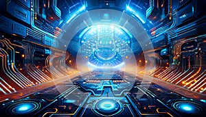 Generated imageTechnology concept cybernetic artificial intelligence Generative AI Sensor technology in prosthetics,