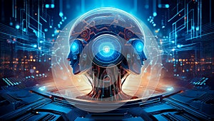 Generated imageTechnology concept cybernetic artificial intelligence Generative AI Sensor technology in prosthetics,