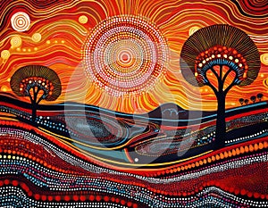 Seamless pattern with abstract waves. Vector illustration. Abstract background.