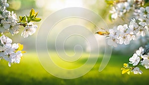 Spring Blossoms in Sunlight Generated Ai image