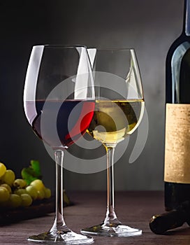 Wine Glass. Glass of wine: red, white and ros