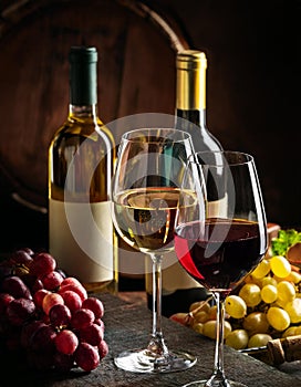 Wine Glass. Glass of wine: red, white and ros