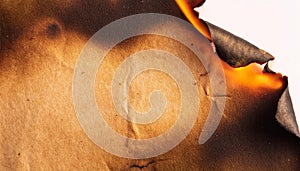 Paper background. Burning paper texture suitable as background.