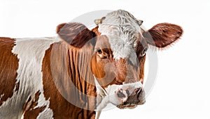 Isolated Cow on White