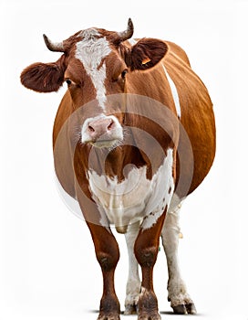 Isolated Cow on White