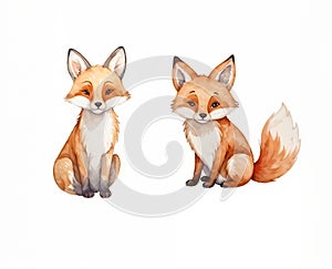 Stylized Watercolor Fox