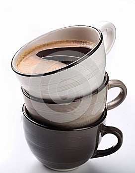 Coffee cup sizes isolated on white background.