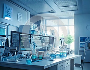 Modern research laboratory. AI Generated image.