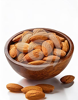 Almonds on the with isolated background