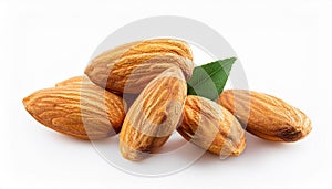 Almonds on the with isolated background