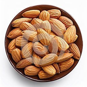 Almonds on the with isolated background